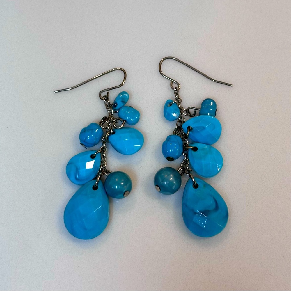 Turquoise Silver Dangle Earrings